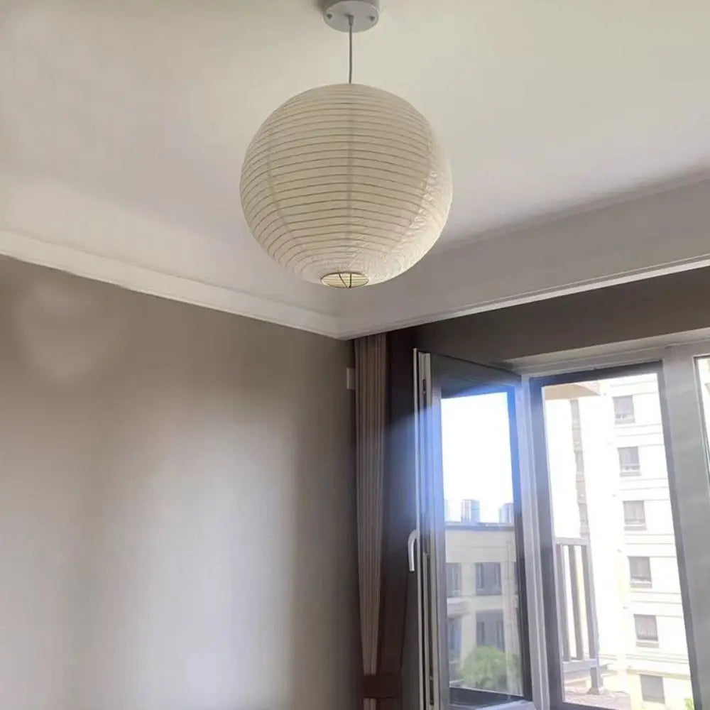 Hanging Paper Lampshade Holiday Supplies Round Modern Pendant Light Lamp Cover Classic Vintage Ceiling Light Cover Loft Bar