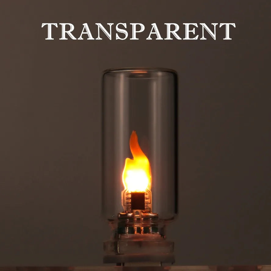 DC 5V USB LED Flame Type Night Light Clear Glass/Frosted Glass Flickering Candle Touch Control DI...