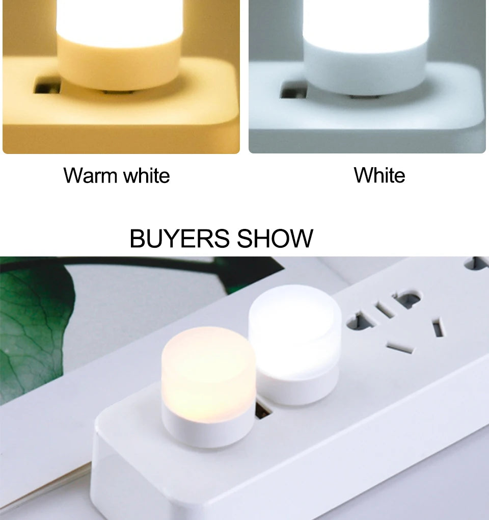 Mini USB Night Light Warm White Eye Protection Book Reading Light USB Plug Computer Mobile Power ...