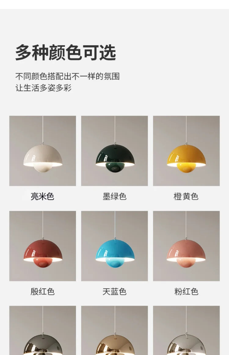 Nordic Led Color Chandelier Macaron Danish Mushroom Hanging Lights Restaurant Kitchen Pendant Lamp Home Luminaire LED Lighting