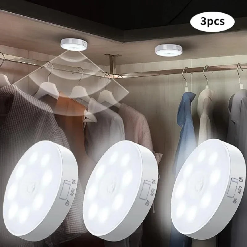 LED Motion Sensor Light Night Light USB Rechargeable Night Lamp for Kitchen Cabinet Wardrobe Lamp...