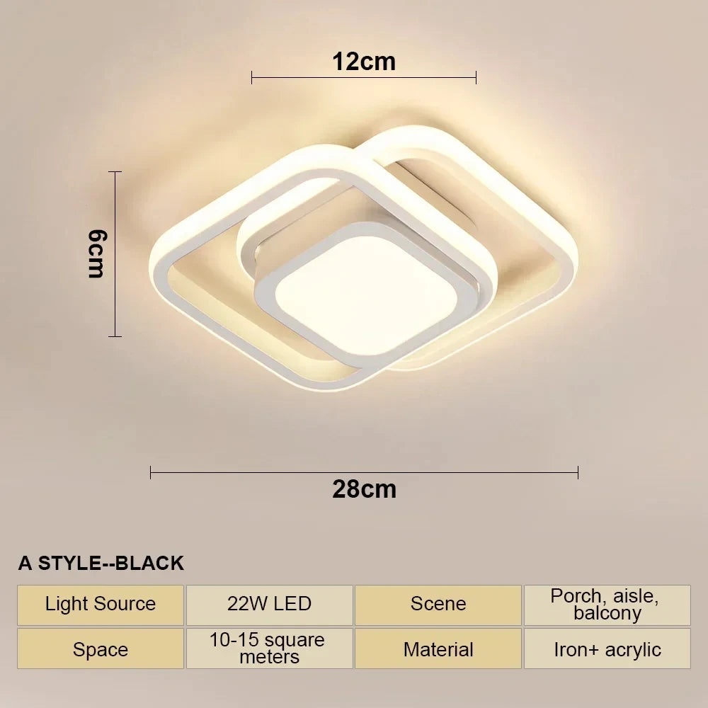 LED Aisle Ceiling Lights Modern Chandelier Three Colors Lamp Minimalist Lamps For Bedroom Light Surface Installation ...