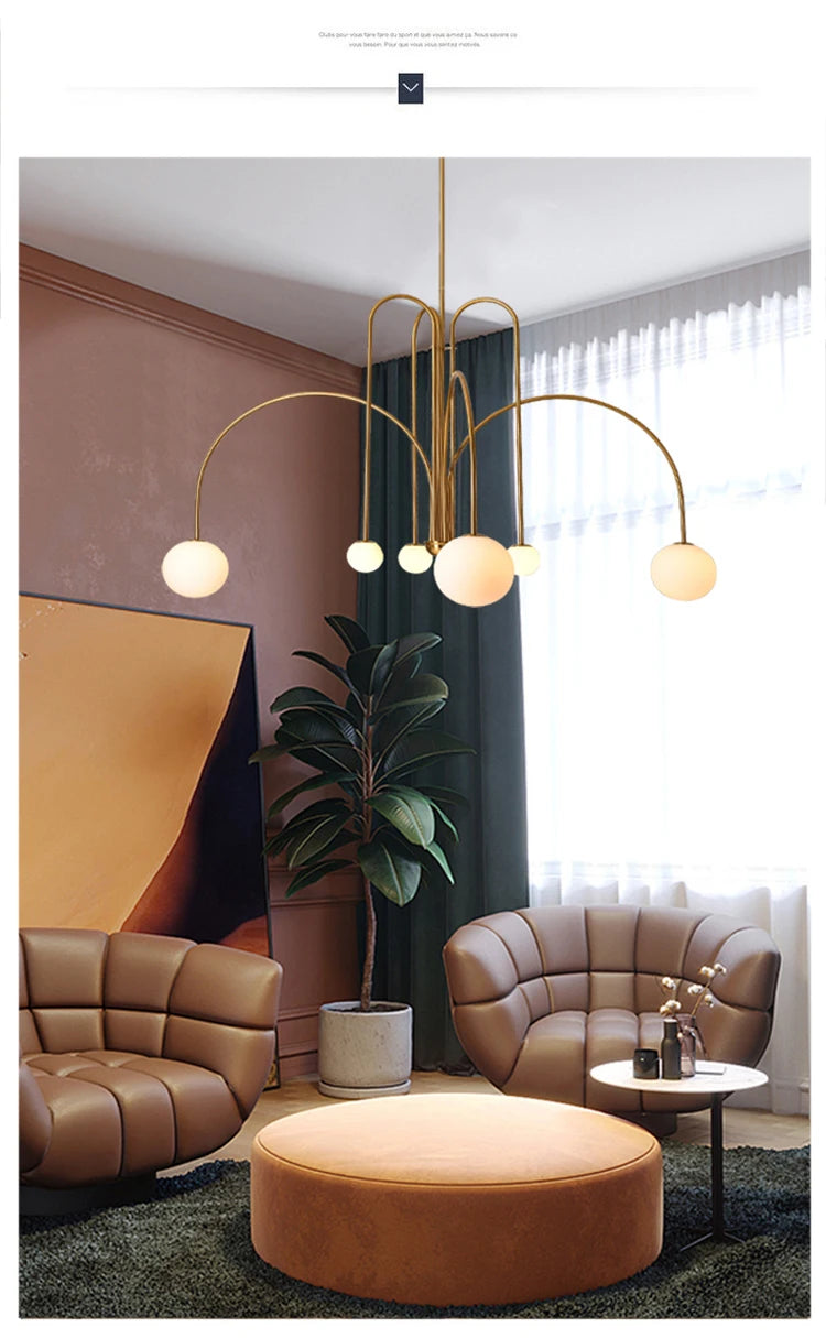 Nordic Minimalist Pendant Light for Living Room Restaurant Lamp Cafe Clothing Store Art Black Gold Red Chandelier