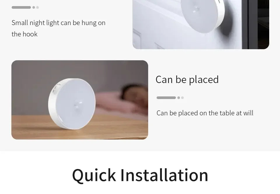 LED Motion Sensor Light Night Light USB Rechargeable Night Lamp for Kitchen Cabinet Wardrobe Lamp...
