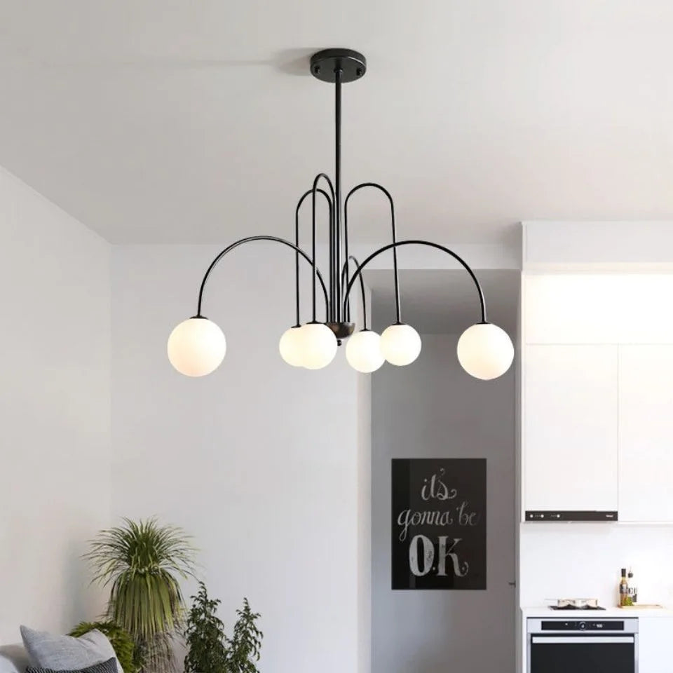 Nordic Minimalist Pendant Light for Living Room Restaurant Lamp Cafe Clothing Store Art Black Gold Red Chandelier