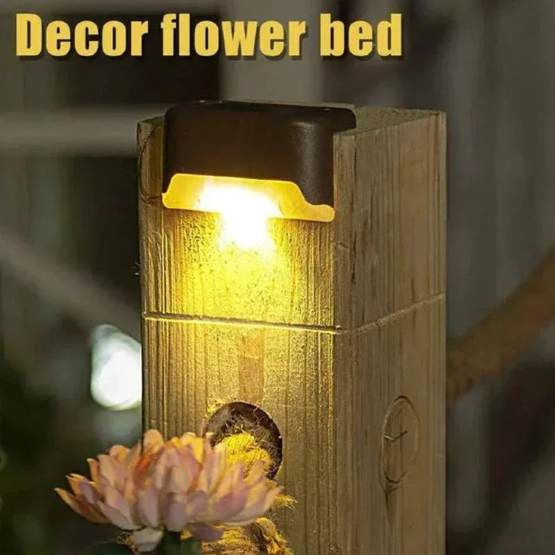 Warm White LED Solar Step Lights Outdoor Garden Path Stair Lights Waterproof Balcony Patio Fence ...