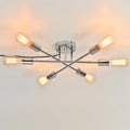 Dropshipping Modern Sputnik Chandelier Nordic Semi Flush Mount Ceiling Lamp Brushed Antique Gold Home Decor Lighting Fixture
