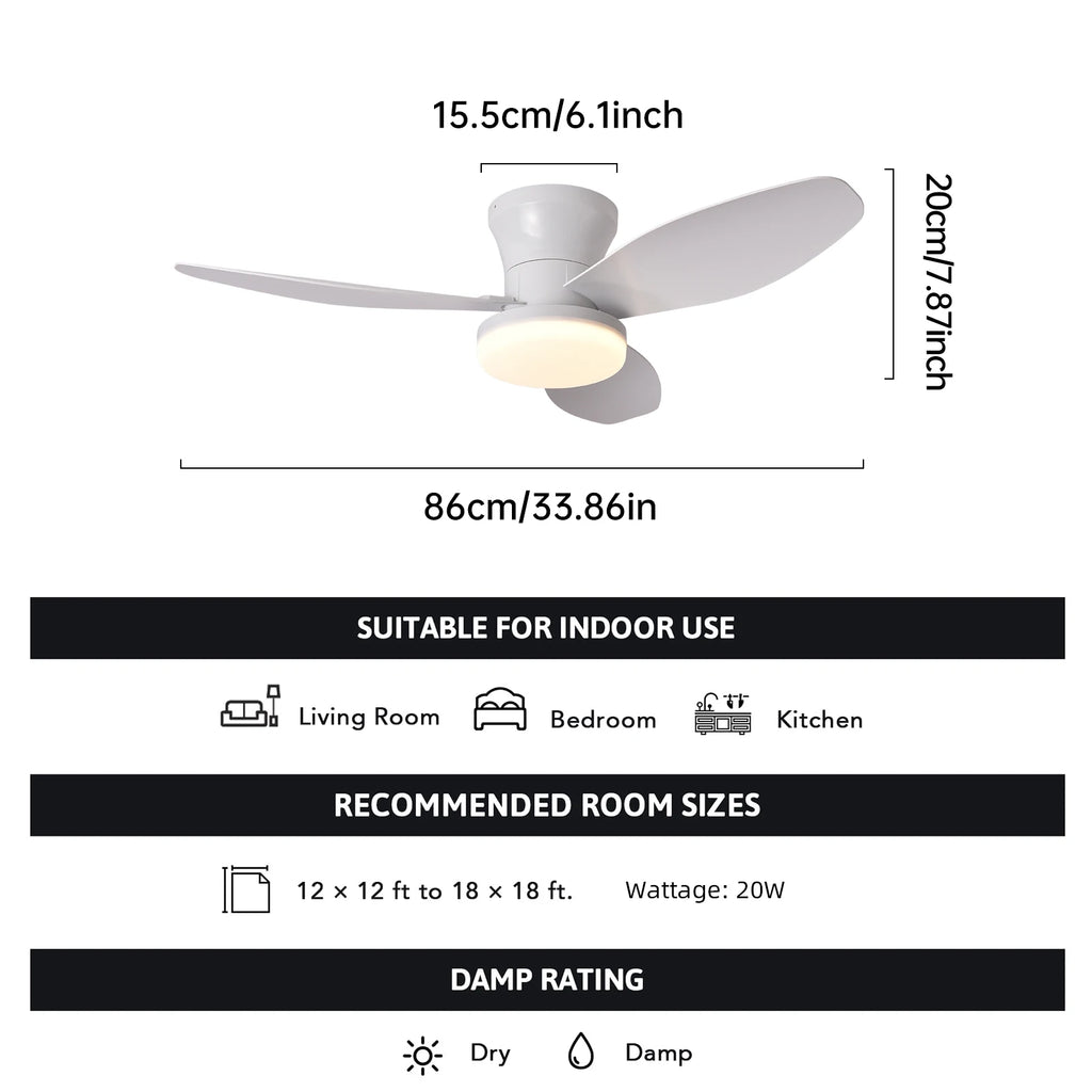 Ceiling Fan with Light Casa inteLigente Socket Fan Light ventilatore Da Soffitto Con Luce De Tech...
