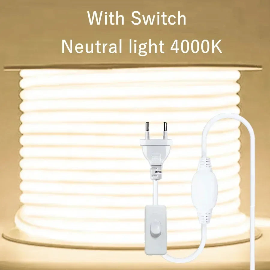 1-30M COB LED Lamp Strip 288LEDs/m RA90 Outdoor IP65 Waterproof Switch/Dimmable Power EU Plu...