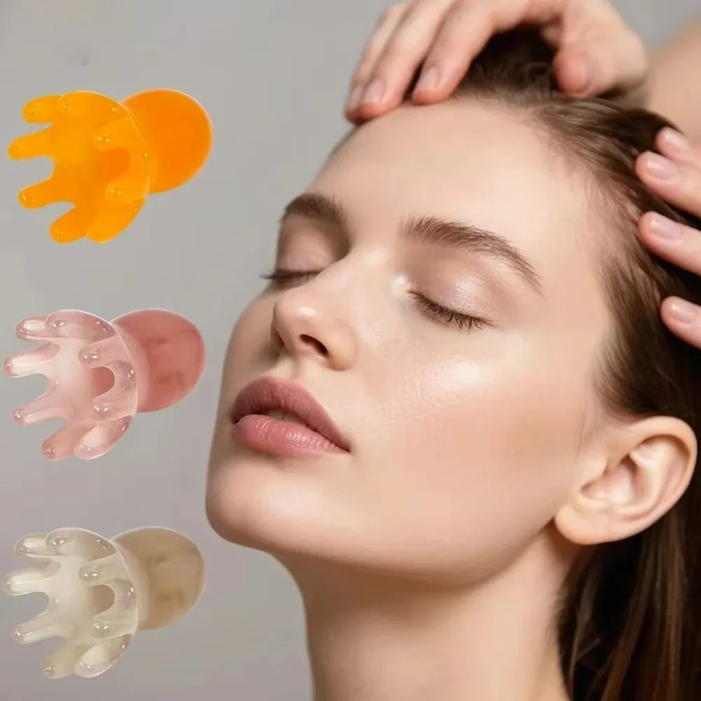 Octopus Massage Comb Resin Head Meridian Scraping Scalp Massage Brush Acupuncture SPA Gua Sha Massage Comb for Fatigue Relief