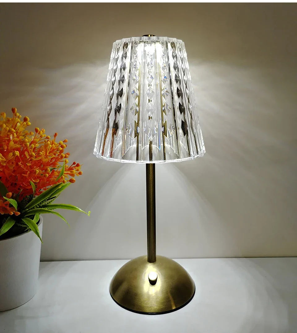 Dimmable Desktop Decor Night Light Table Lamp LED Touch Sensor Rechargeable Wireless Reading Lamp for Hotel Bar Bedroom Light