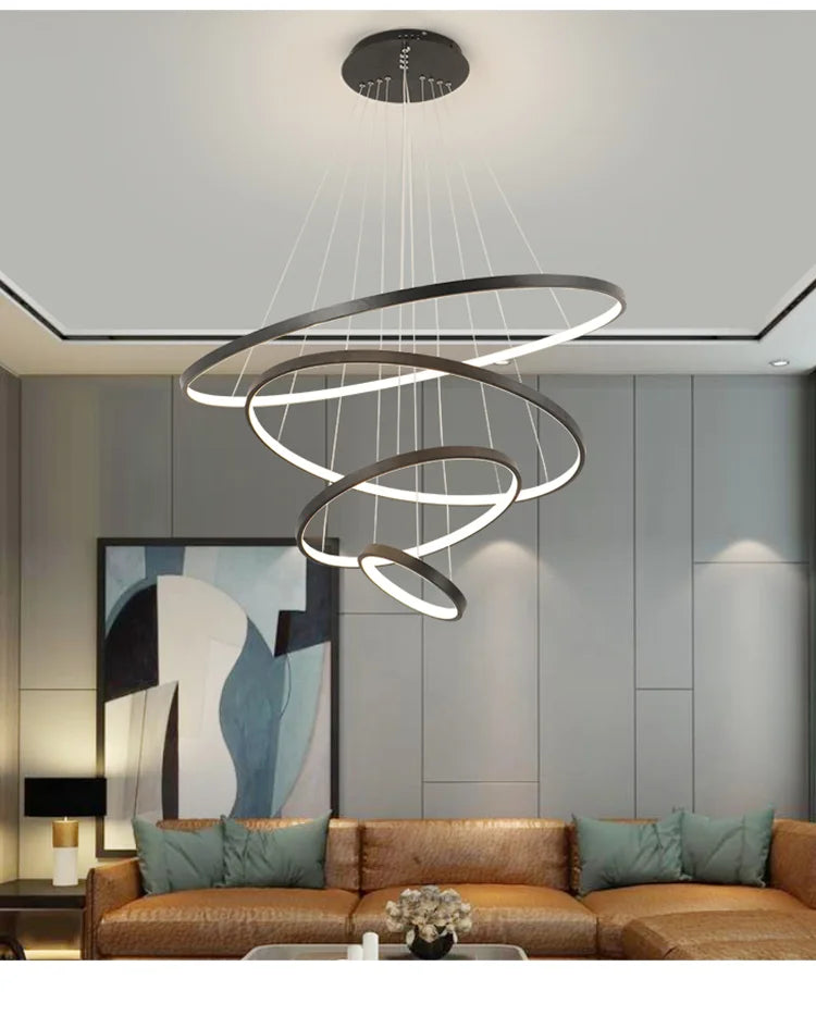 Modern led dining room chandeliers simple ringchandelier living bedroom Lights home indoorlighting decorative Pendant Lamps
