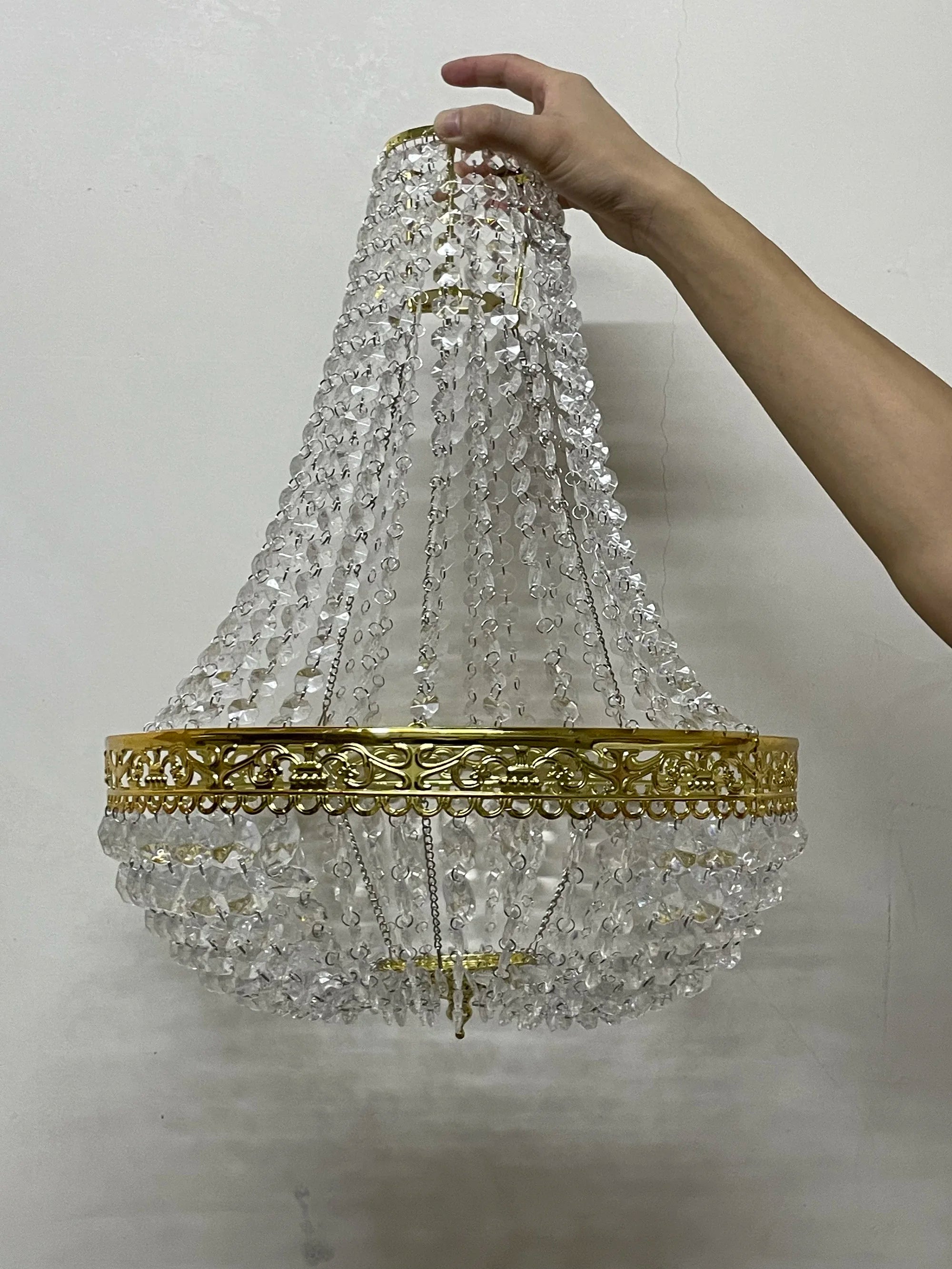 Premium Vintage Crystal Chandelier Ceiling Light Shade Drop Light Easy Fitting Charlotte Pendant Lampshade Without co...
