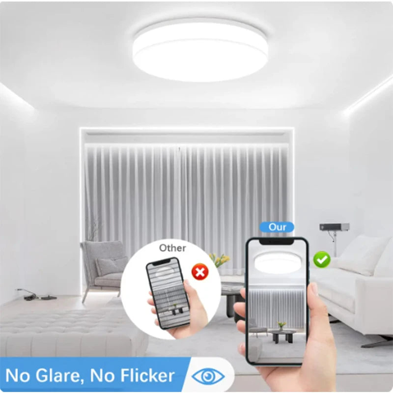 Modern Ultra-thin Round LED Ceiling Light Bedroom Lustre LED Lights For Room Home Decoration 48W ...