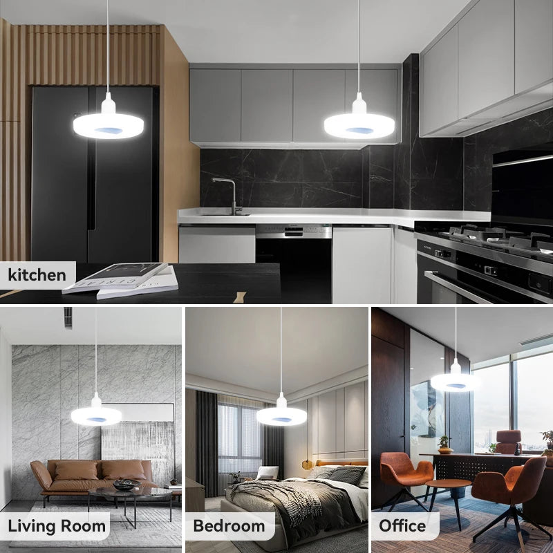 Flying Saucer Light E27 220v 15W LED Bulb Base Household Energy Saving Lamp Indoor Lighting Ceili...