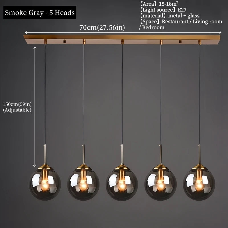 Modern Luxury Glass & Gold Pendant Chandelier — Nordic LED