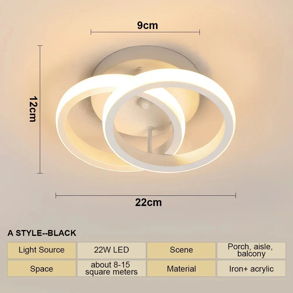 LED Aisle Ceiling Lights Modern Chandelier Three Colors Lamp Minimalist Lamps For Bedroom Light Surface Installation ...