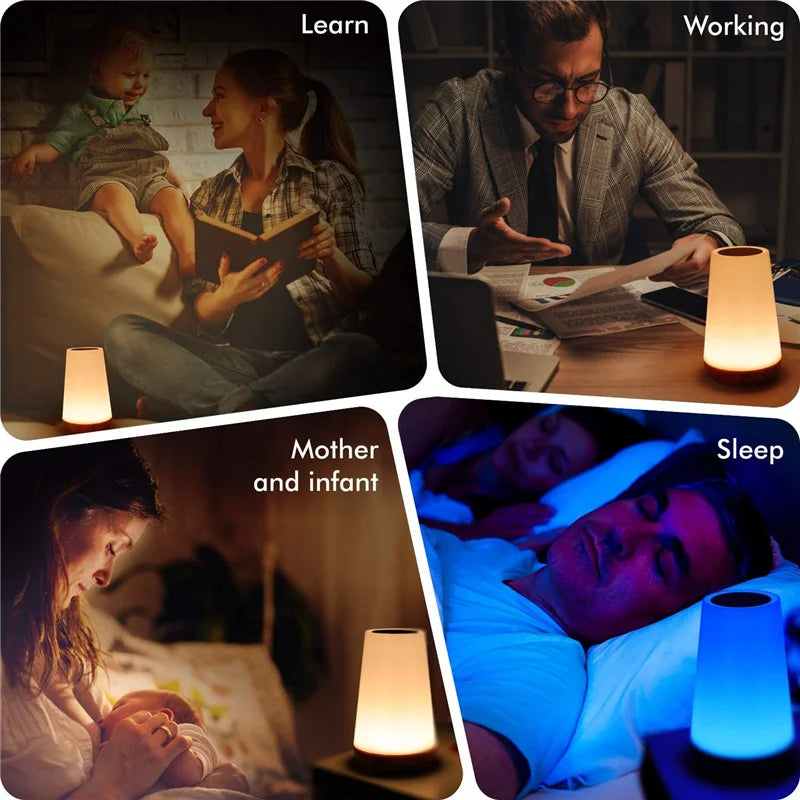Night Light RGB 13 Color Changing Remote Control Touch Dimmable Lamp Portable Table Bedside Lamps...