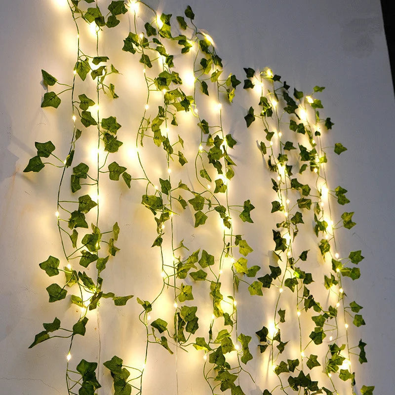 String Lights Artificial Vine Fairy Lights Battery Powered Christmas Tree Garland Light Flower Gr...