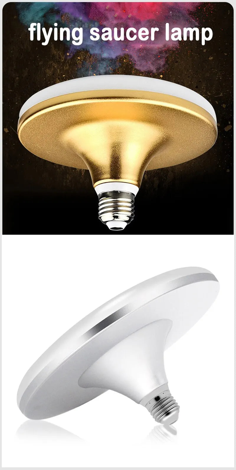 Flying Saucer Light E27 220v 15W LED Bulb Base Household Energy Saving Lamp Indoor Lighting Ceili...