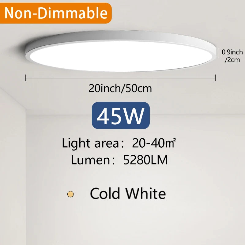 50CM Large Ceiling lamp Smart APP/ Remote Control Dimmable for Bedroom 48W Ceiling Lights AC 110/...