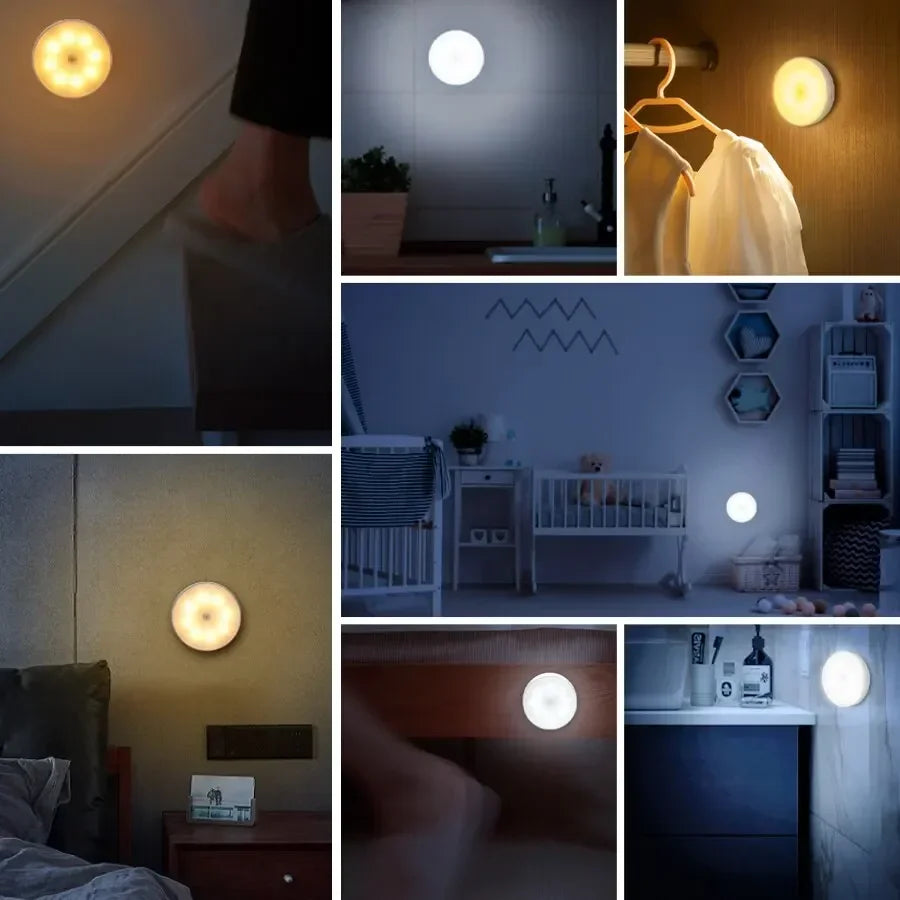 LED Motion Sensor Light Night Light USB Rechargeable Night Lamp for Kitchen Cabinet Wardrobe Lamp...