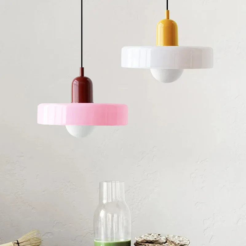 Nordic Retro E27 Colorful Ceiling Chandelier Orange Glass Pendant Lamp for Home Decor Dining Room Cafe Bar Counter Li...