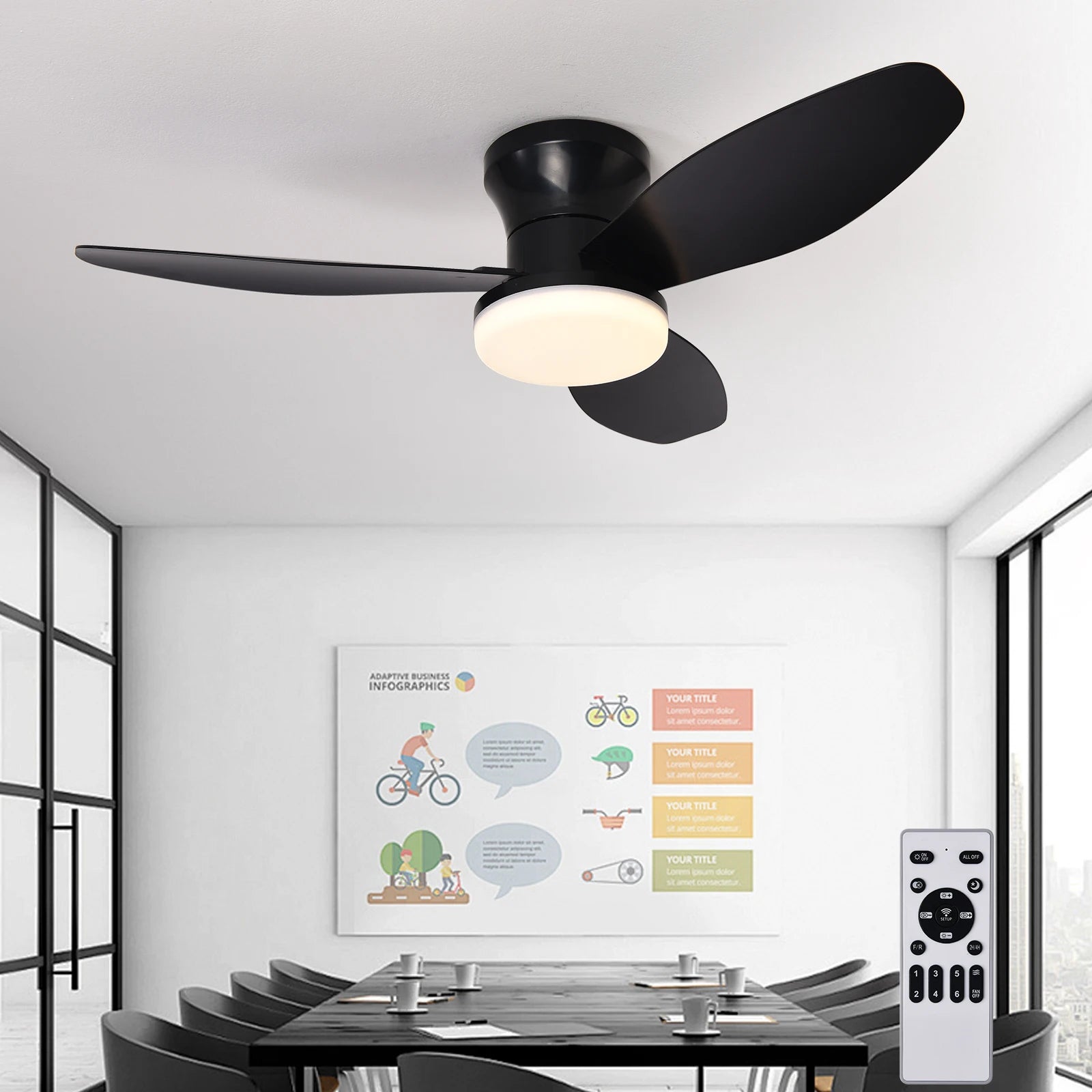 Ceiling Fan with Light Casa inteLigente Socket Fan Light ventilatore Da Soffitto Con Luce De Tech...