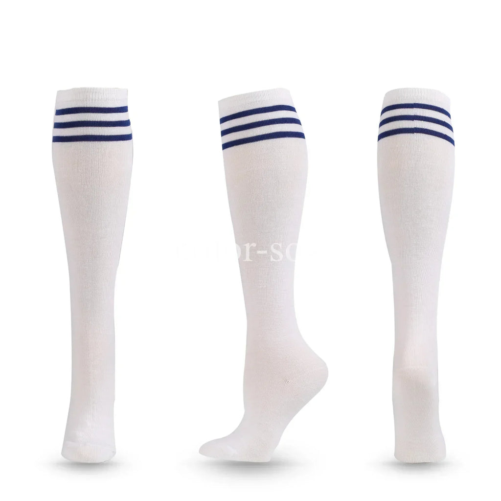 1 Pair Compression Socks Football Socks Non-slip Long Tube Knee High Stockings Socks Striped Soccer Socks Running Sports Socks