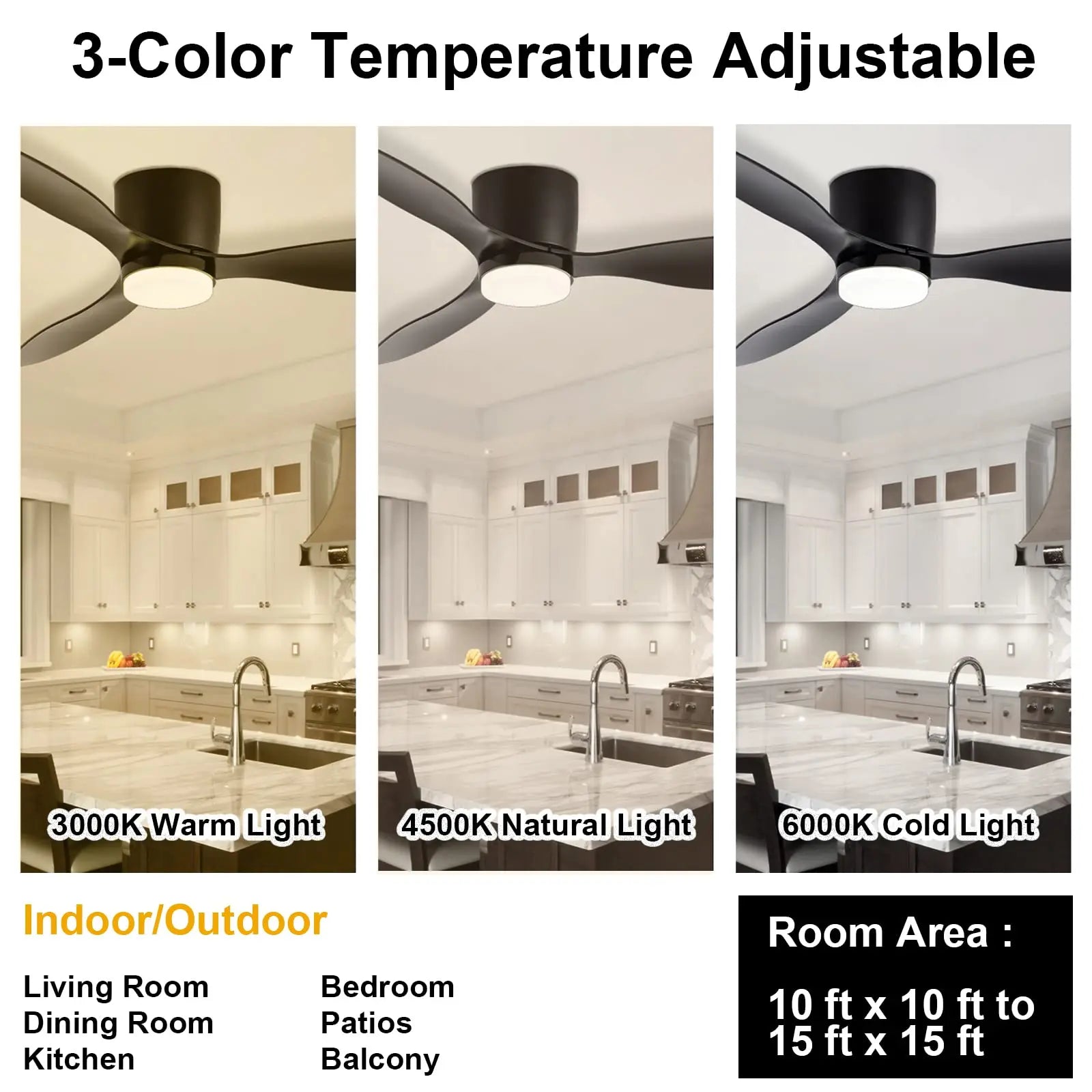 IRALAN Low Floor 52inch Ceiling Fan Modern Bedroom LED Fan Light Dining Living Room Ceiling Lamp ...