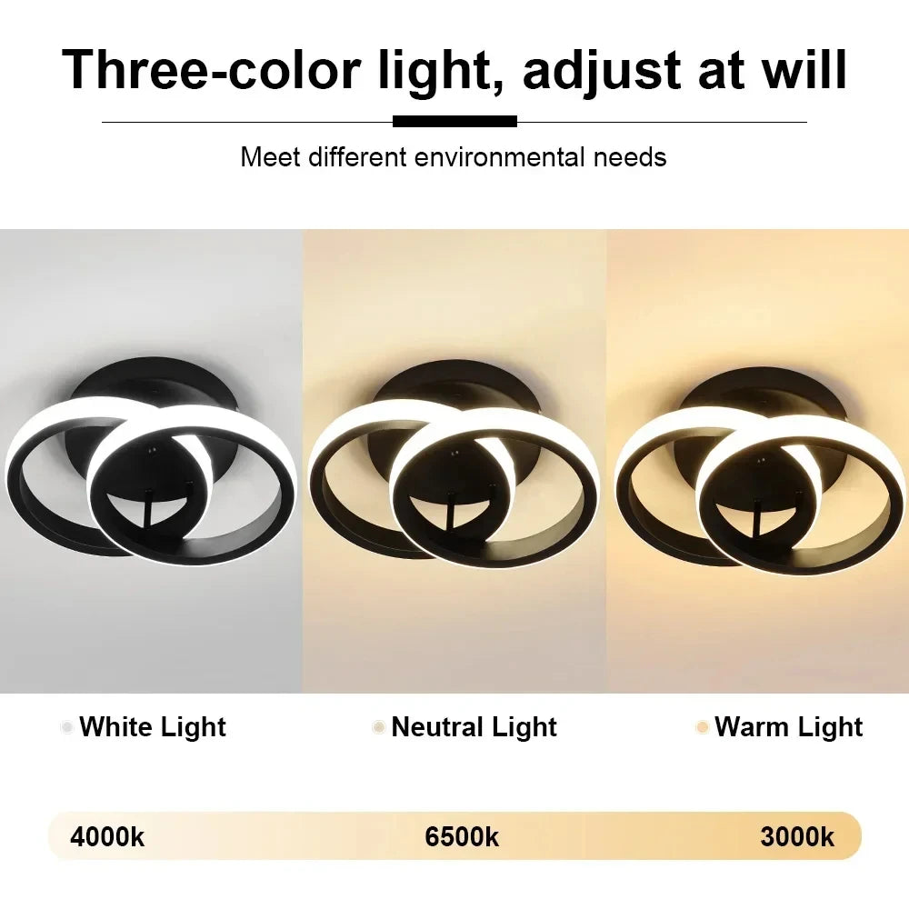 LED Aisle Ceiling Lights Modern Chandelier Three Colors Lamp Minimalist Lamps For Bedroom Light Surface Installation ...