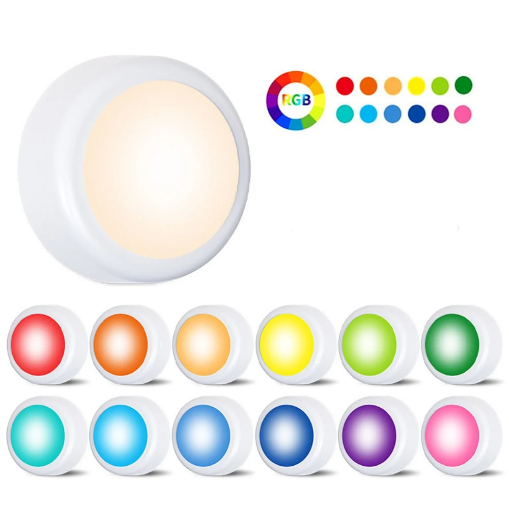 RGB Color Under Cabinet Light Wireless LED Light Remote Control 12 Color Touch Dimmable Night Lig...