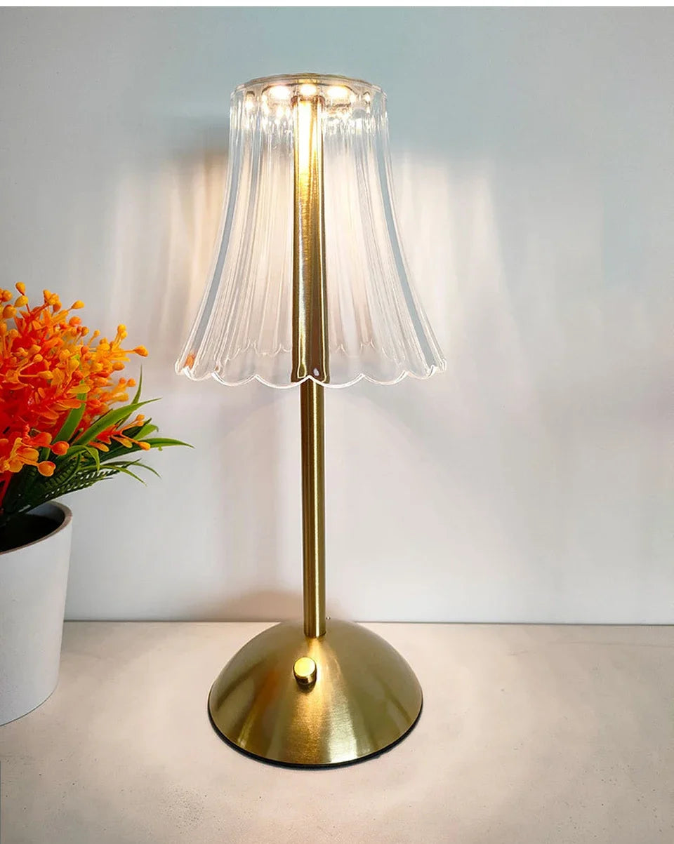 Dimmable Desktop Decor Night Light Table Lamp LED Touch Sensor Rechargeable Wireless Reading Lamp for Hotel Bar Bedroom Light