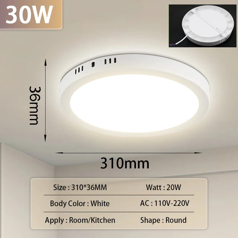 Led Ceiling Lamp 110- Ultra Thin Panel Led Light for Living Room Bedroom Indoor Lighting Square Round Ceiling Lights