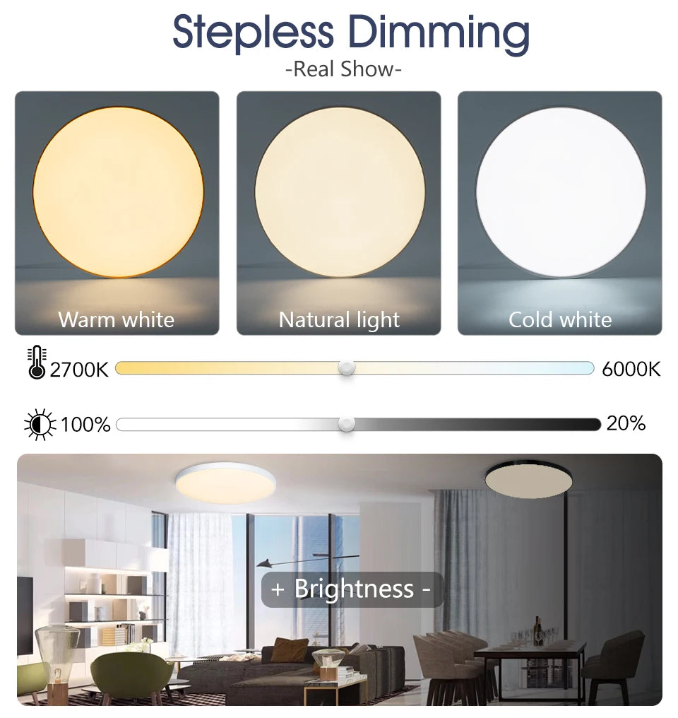 30W 36W Smart LED Ceiling Light RGB Dimming APP TUYA Remote Control Timing Indoor Home Decor Blue...