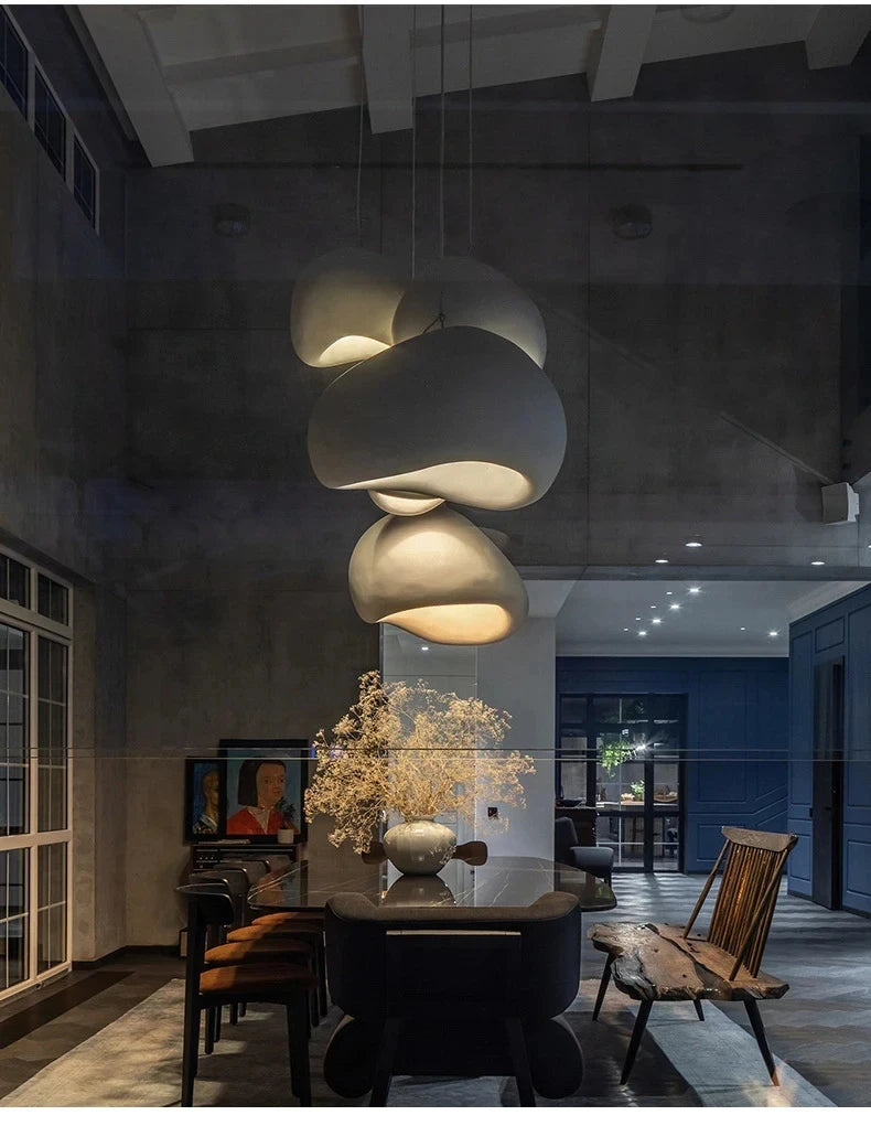 Japanese Wabi Sabi LED Ceiling Chandelier Nordic Modern Dining Bar Table Pendant Light Loft Living Room Decoration Hanging Lamp