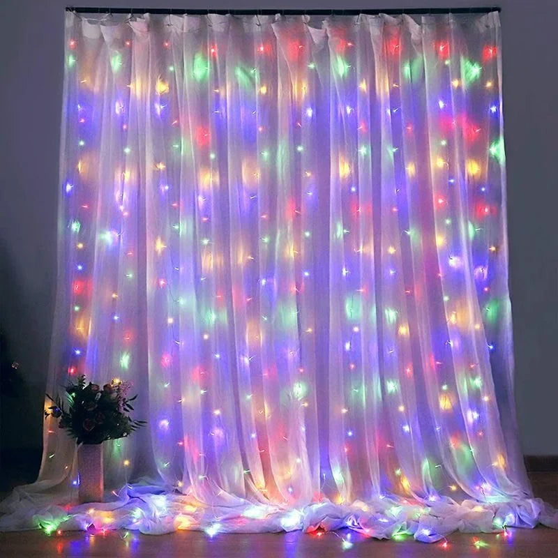 3/6M USB LED Curtain 8Modes Remote Control String Lights Holiday Wedding Fairy Garland Lights For...