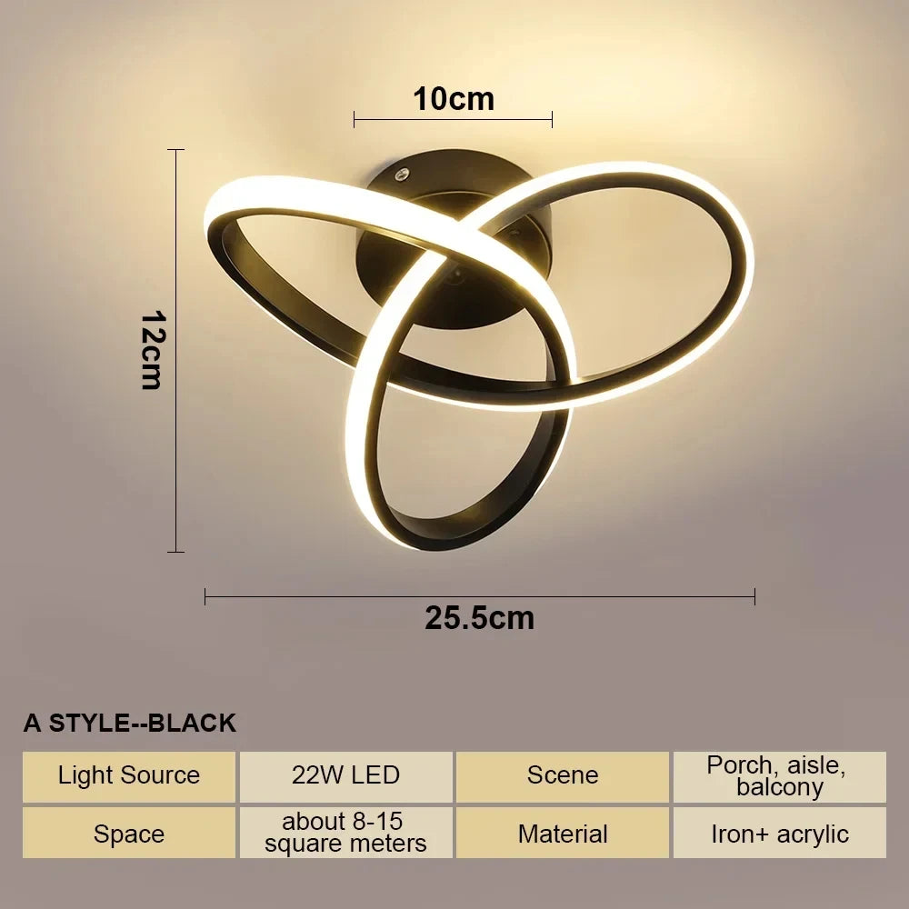 LED Aisle Ceiling Lights Modern Chandelier Three Colors Lamp Minimalist Lamps For Bedroom Light Surface Installation ...