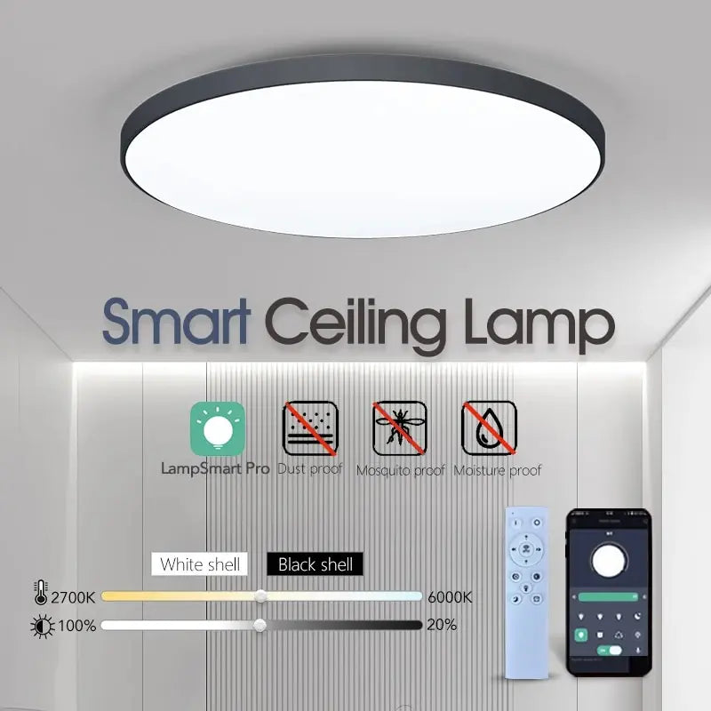 Smart Led Ceiling Lamp 36W 50W Dimmable Modern Led Ceiling Lights With APP Remote Control For Bed...