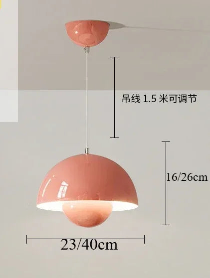 Nordic Led Color Chandelier Macaron Danish Mushroom Hanging Lights Restaurant Kitchen Pendant Lamp Home Luminaire LED...