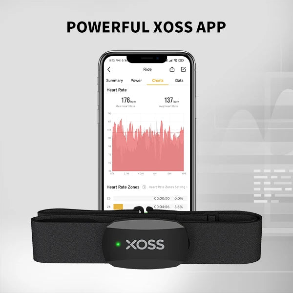 XOSS X2 Chest Strap Heart Rate Monitor for Cycling, Running, Hiking, Bluetooth ANT+ Wireless Health Fitness Smart Bicycle Sensor