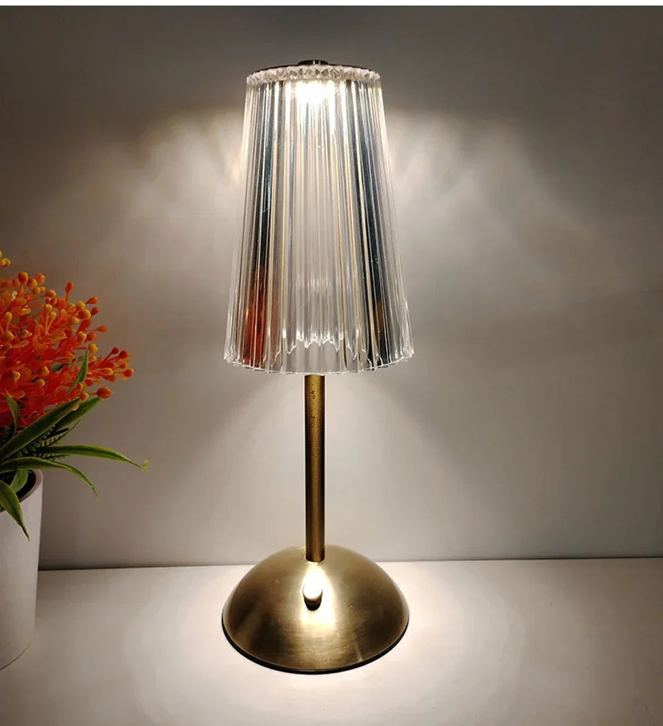 Table Lamp LED Touch Sensor  Dimmable Desktop Night Light Rechargeable Wireless Reading Lamp for Hotel Bar Bedroom Decor Light