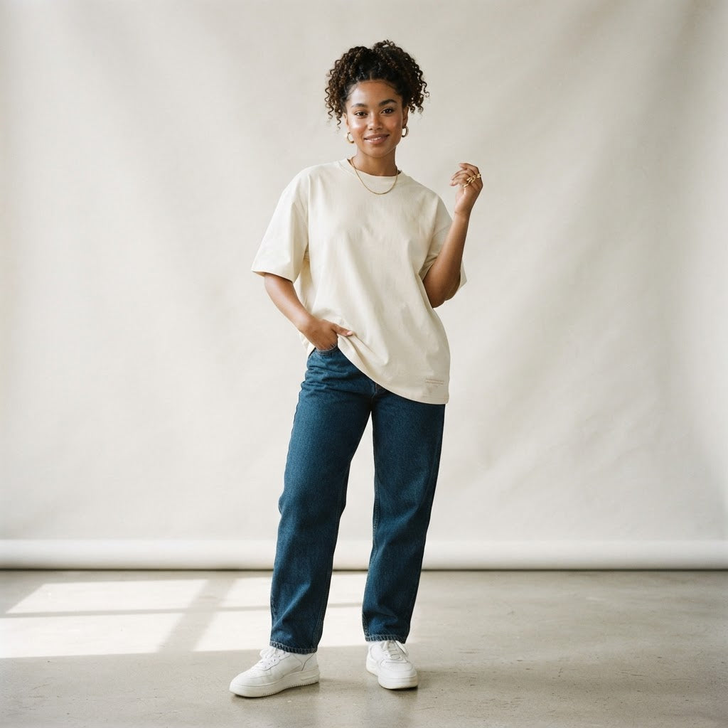 Collin Campsell Premium Oversized Tee - Cream