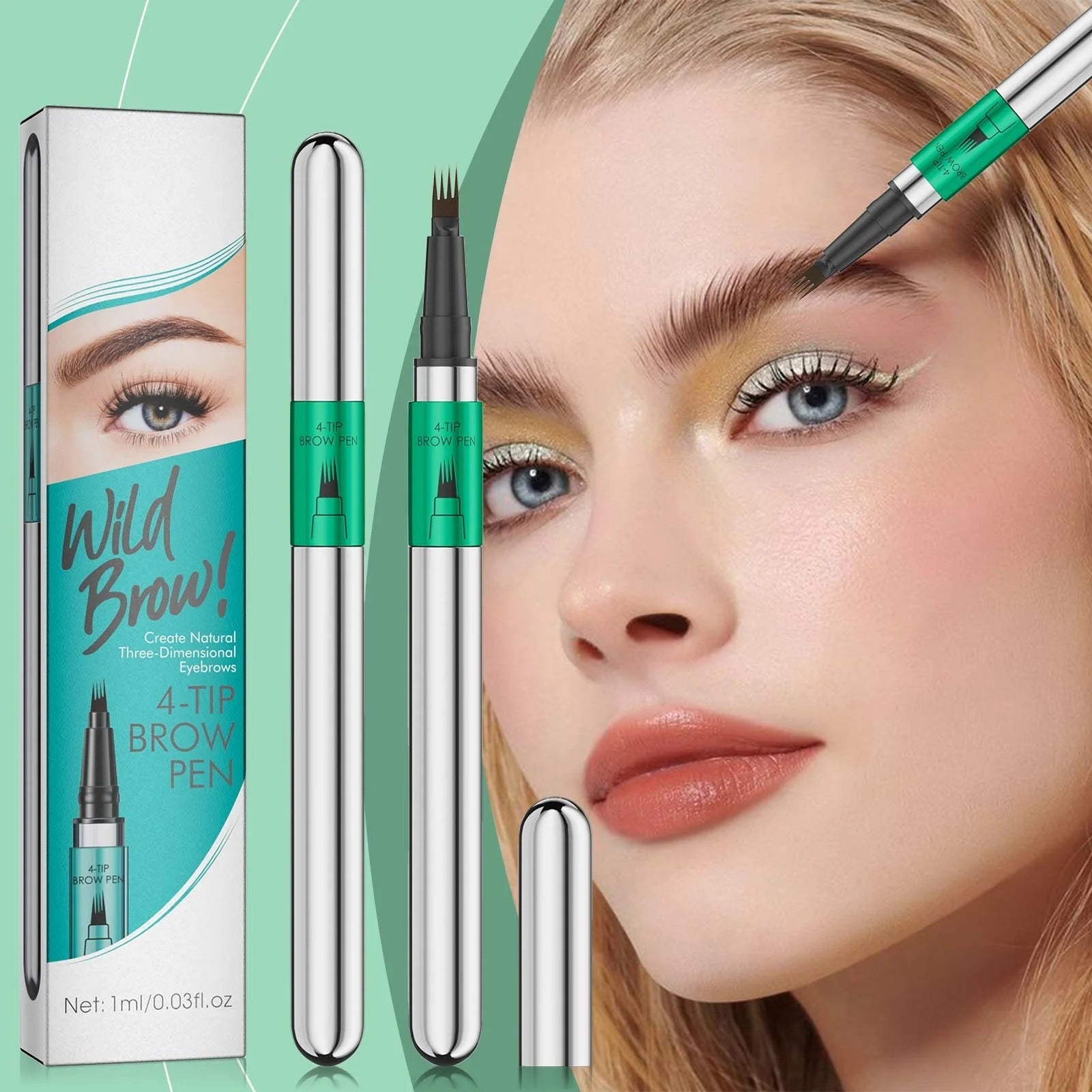 Microblading Eyebrow Pen,Waterproof Eye Brow Pen With 4-Fork-Tip