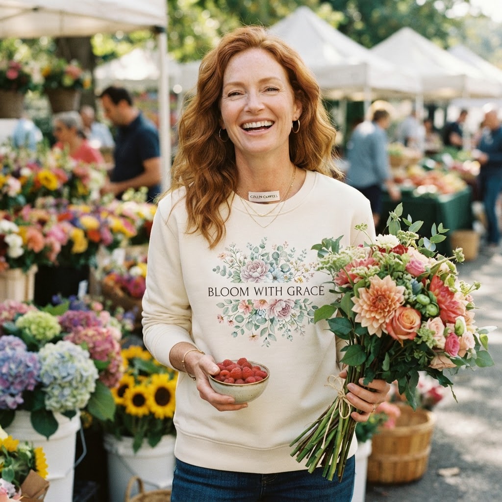 Bloom With Grace Floral Sweatshirt — Premium Botanical | COLLIN CAMPELL product image