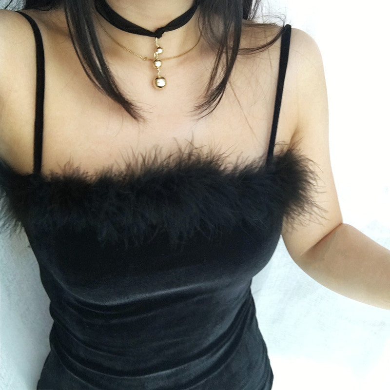 Amazon Trending Fur Strap Dress Collection