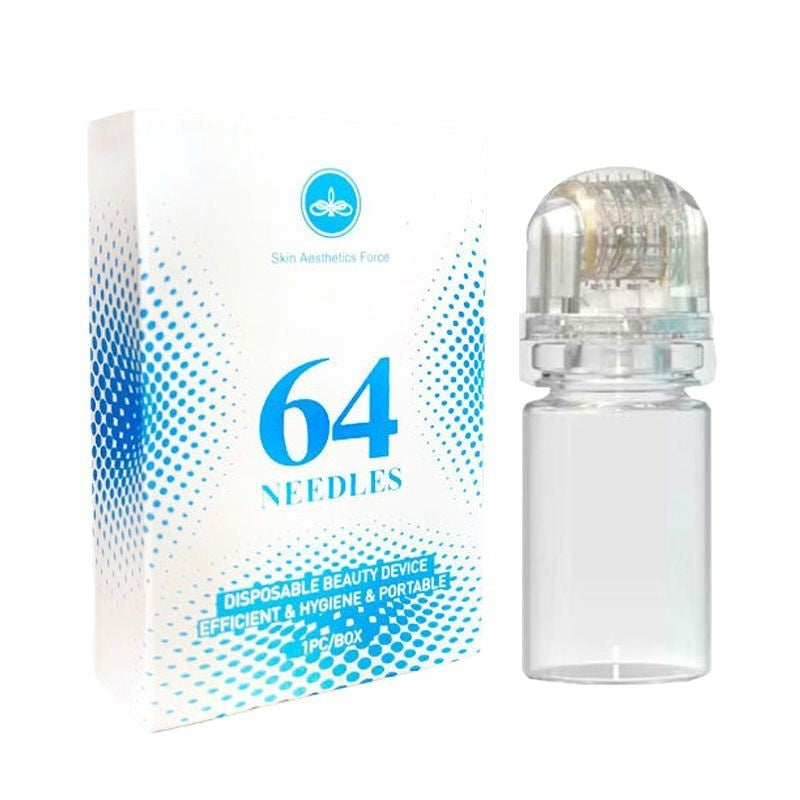 Gold Microneedle Dermaroller With 64 Needles For Hair Growth On