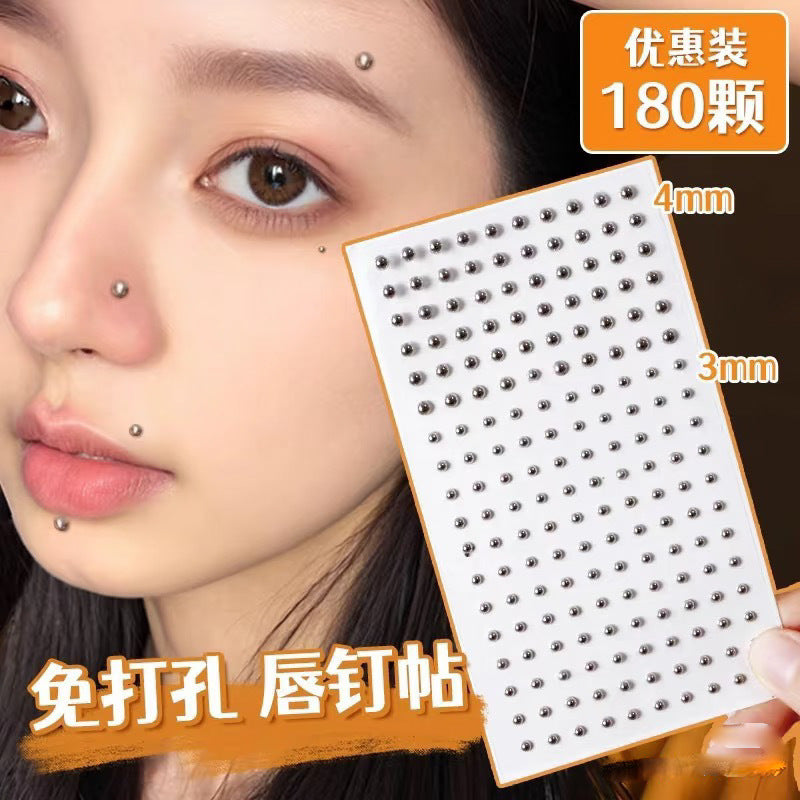 DIY Eye Makeup No-punch-hole Drill Spicy Girl Lip Stud Nose