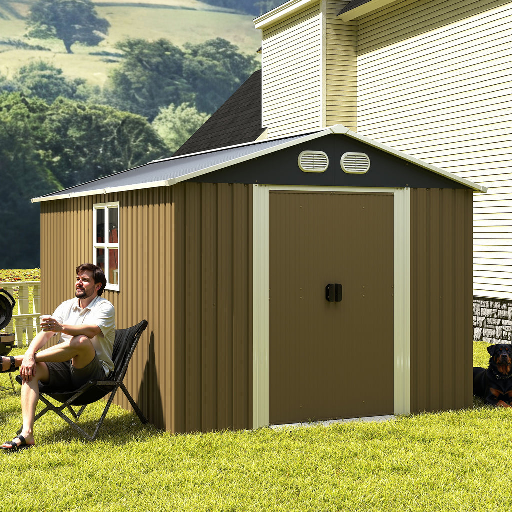 8x12 FT Campcraft Heavy-Duty Metal Storage Shed