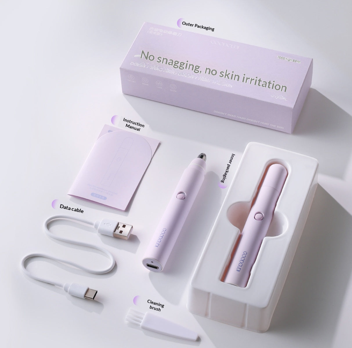 Safe Touch Free Electric Eyebrow Trimmer